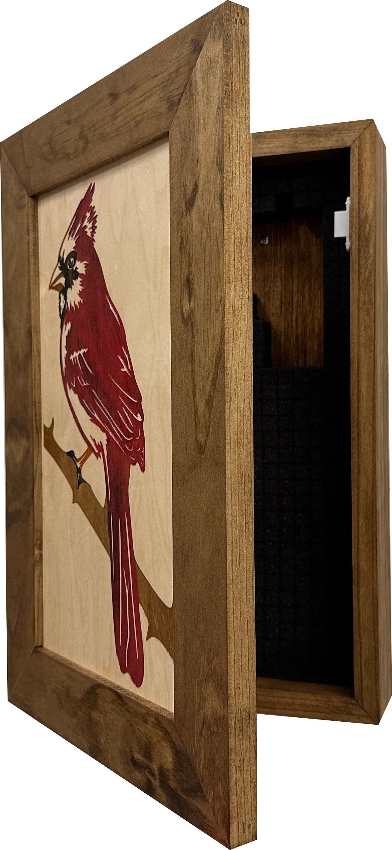 Bellewood Designs - Hidden Gun Cabinet Red Cardinal Bird Wall Art