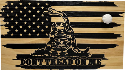 Bellewood Designs - Dont Tread On Me Secure Wall-Mounted Gun Cabinet (Distressed)