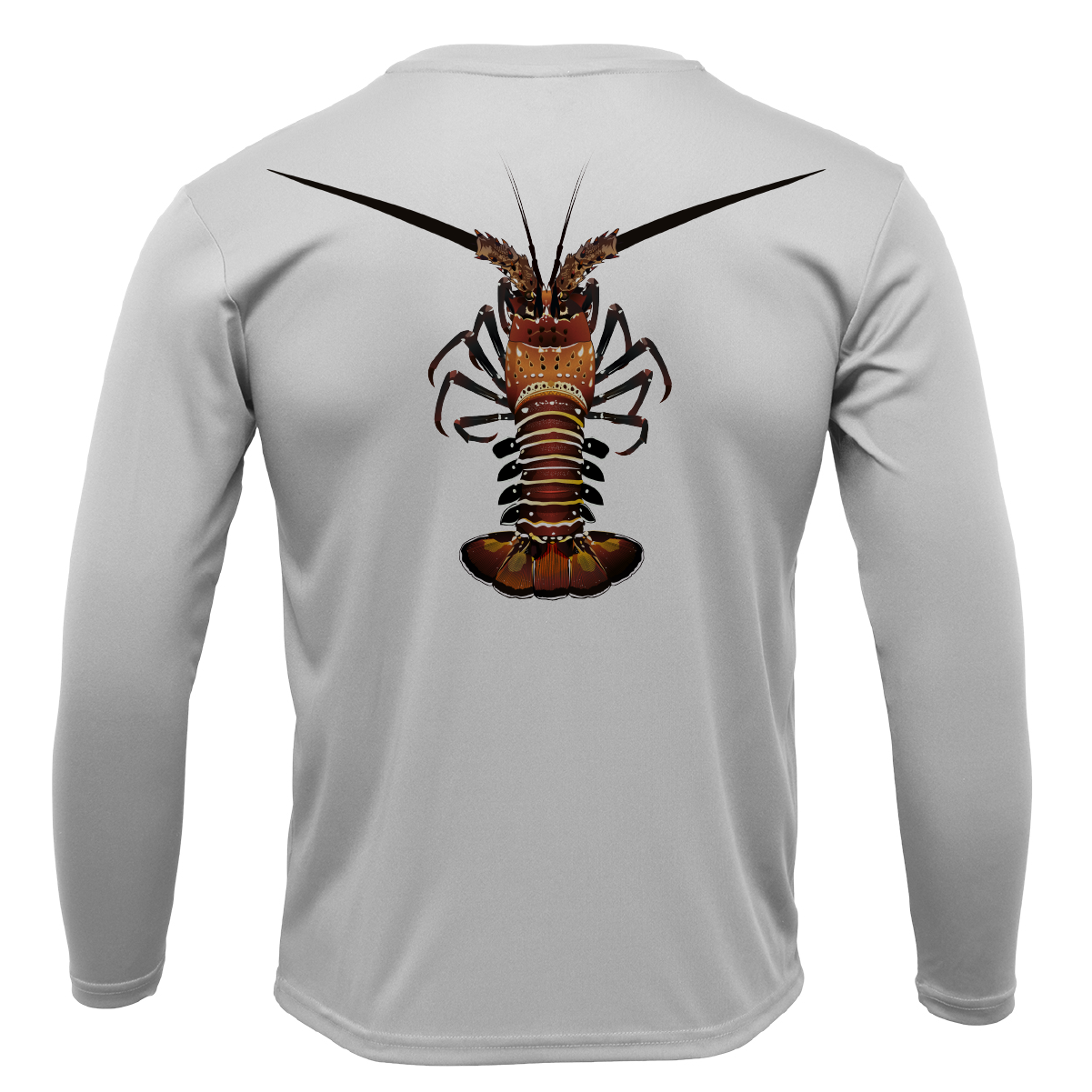 Saltwater Born Florida Keys Realistic Lobster Men's Long Sleeve UPF 50+ Dry-Fit Shirt