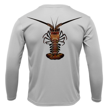 Saltwater Born Florida Keys Realistic Lobster Men's Long Sleeve UPF 50+ Dry-Fit Shirt