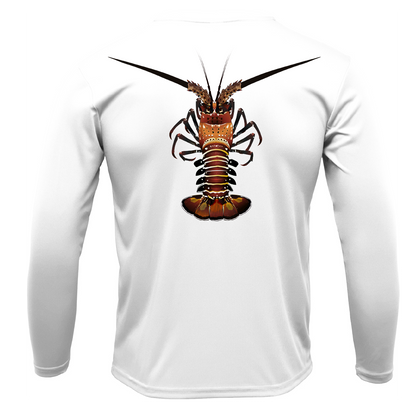 Saltwater Born Florida Keys Realistic Lobster Men's Long Sleeve UPF 50+ Dry-Fit Shirt