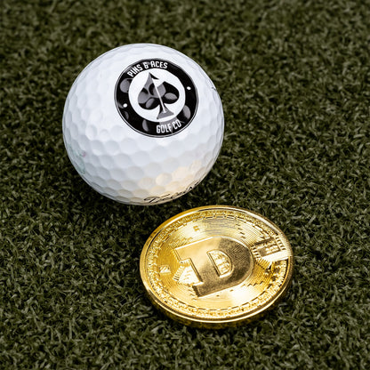 Pins and Aces Dogecoin Ball Marker