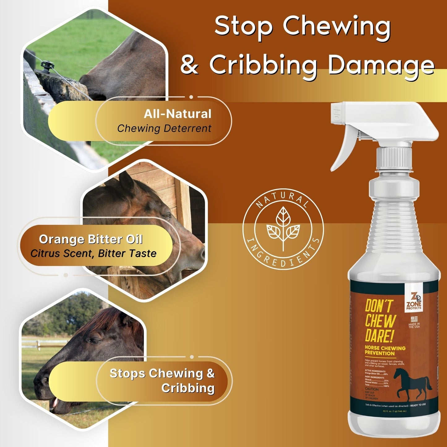 Zone Protects Don't Chew Dare! Horse Chewing Prevention