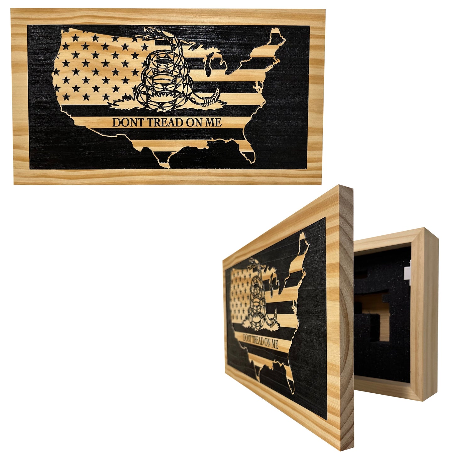 Bellewood Designs - Dont Tread On Me Secure Wall-Mounted Gun Cabinet (Union)