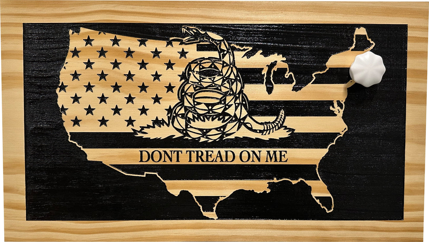 Bellewood Designs - Dont Tread On Me Secure Wall-Mounted Gun Cabinet (Union)