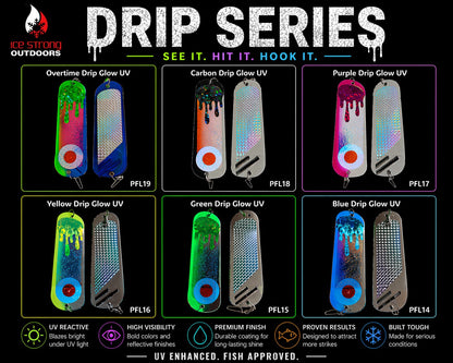 Ice Strong Outdoors - 8.5" Dual Fin Flasher Series - Painted Glow/UV Series - NEW 2026!