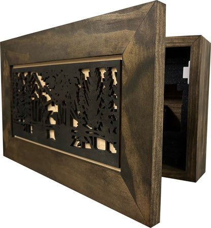 Bellewood Designs - Wood Gun Cabinet Ducks On A Pond Wall Decoration - Hidden Gun Safe To Securely Store Your Gun In Plain Sight by Bellewood Designs