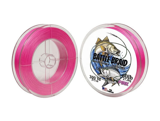 BATTLE BRAID PINK 300 YARD SPOOLS 8x PE