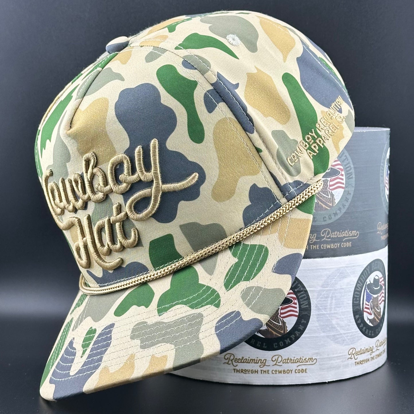 Cowboy Revolution Duck Camo Script “Cowboy Hat” - 5-panel Trucker Hat