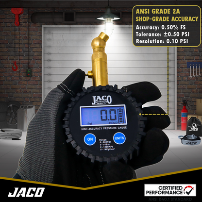 Jaco Elite® Digital Tire Pressure Gauge - Professional Accuracy - 100 PSI