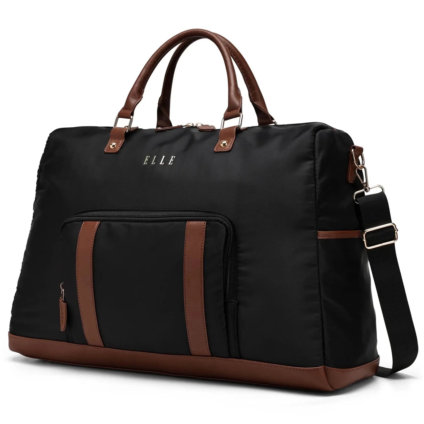 Elle Luxe Journey 30L Twill and Vegan Leather Weekender Duffel Bag