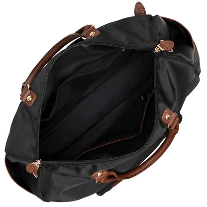 Elle Luxe Journey 30L Twill and Vegan Leather Weekender Duffel Bag