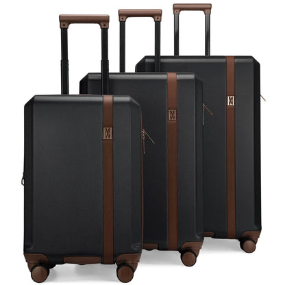 Elle Luxe Journey 3 Piece Expandable Retro Luggage Set