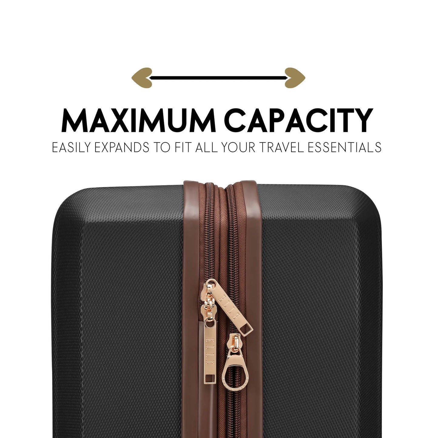 Elle Luxe Journey Expandable 5 Piece Retro Luggage Set