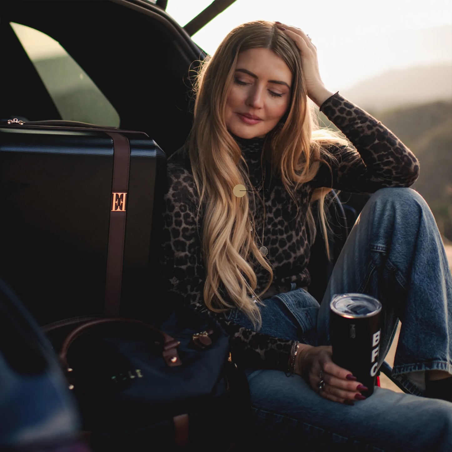 Elle Luxe Journey Expandable 5 Piece Retro Luggage Set