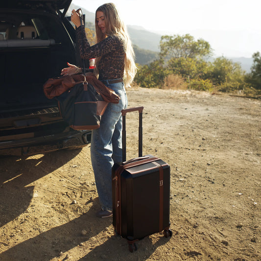 Elle Luxe Journey Expandable 5 Piece Retro Luggage Set