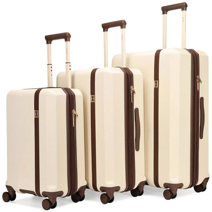 Elle Luxe Journey 3 Piece Expandable Retro Luggage Set