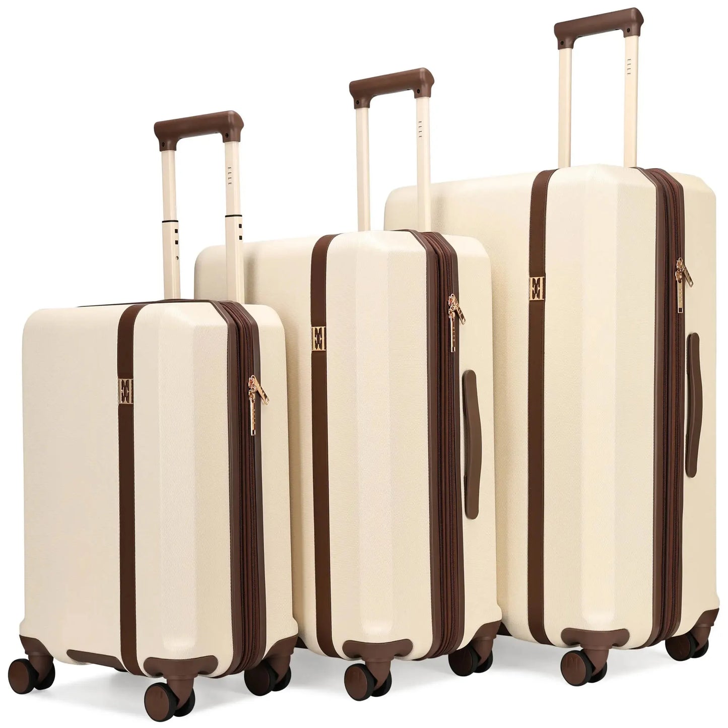 Elle Luxe Journey 3 Piece Expandable Retro Luggage Set