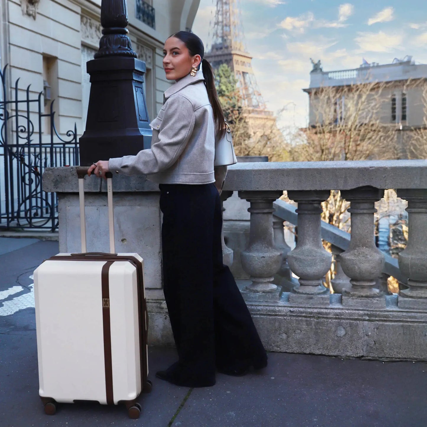 Elle Luxe Journey 3 Piece Expandable Retro Luggage Set