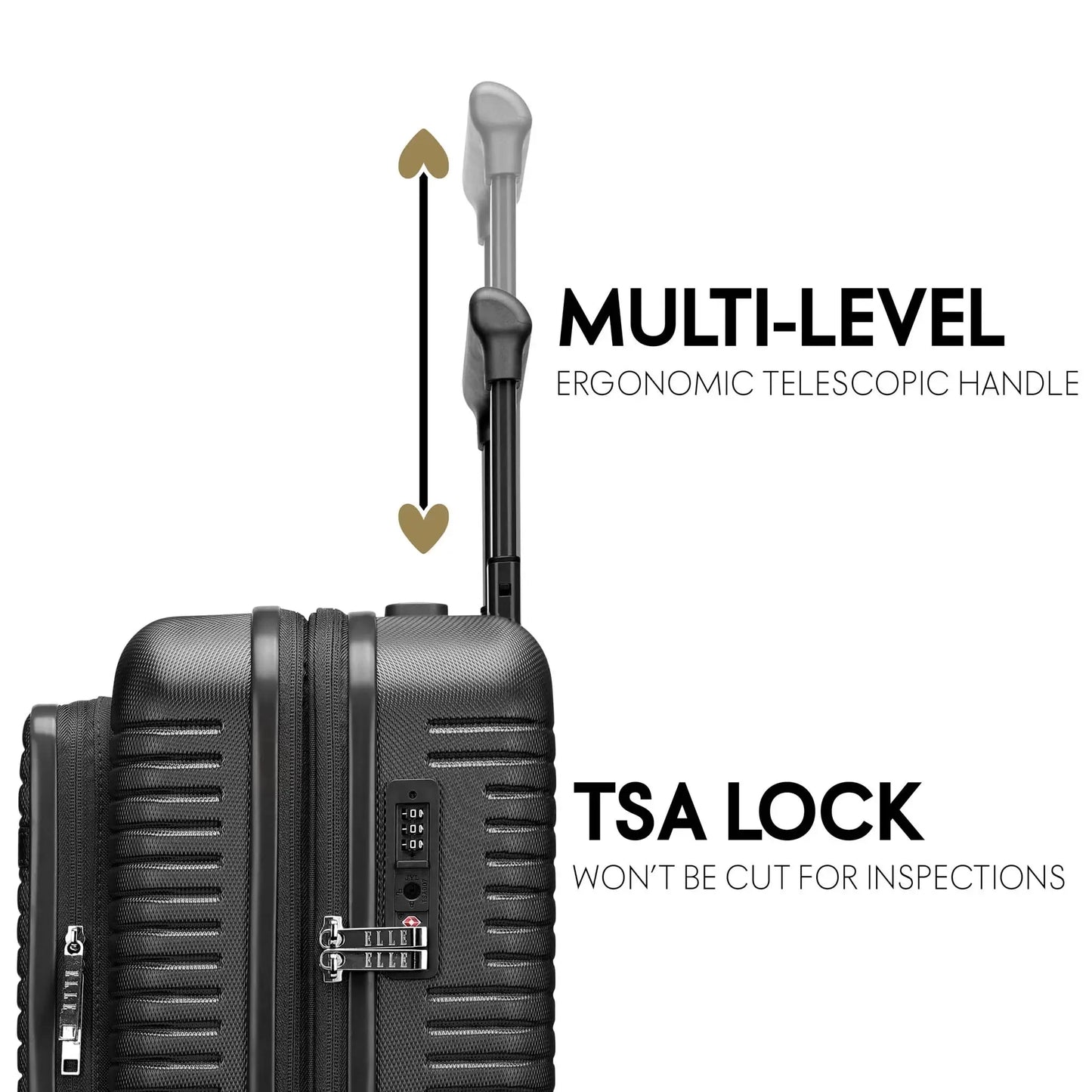 Elle Voyage Escape Expandable 3 Piece Luggage Set