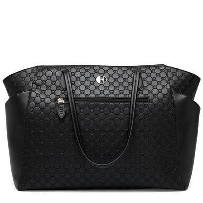 Elle Compass 32L Vegan Leather Monogram Weekender Tote Bag