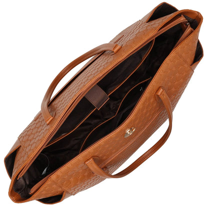 Elle Compass 32L Vegan Leather Monogram Weekender Tote Bag