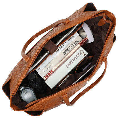 Elle Compass 32L Vegan Leather Monogram Weekender Tote Bag