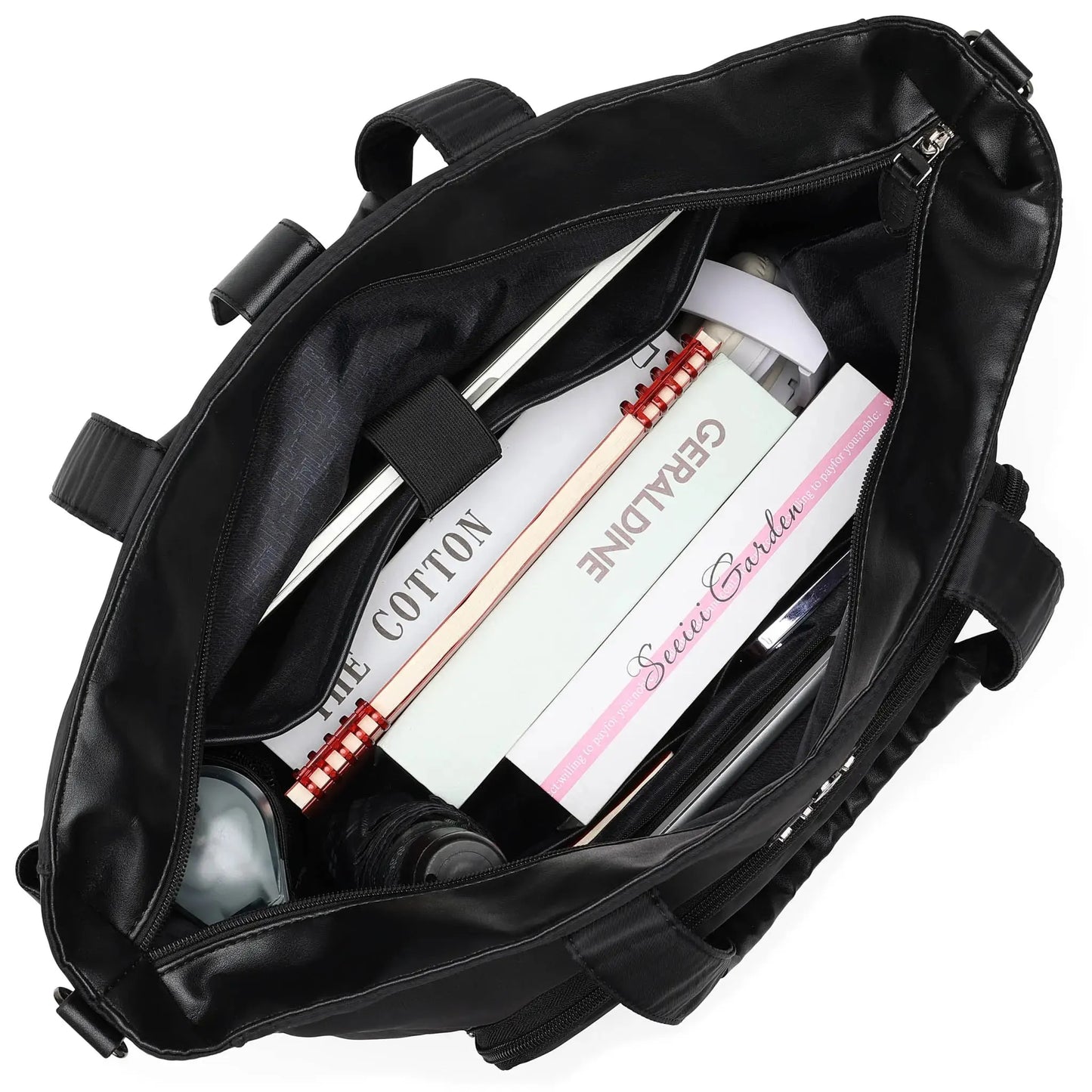 Elle Voyage 25L Twill and Vegan Leather Weekender Tote Bag