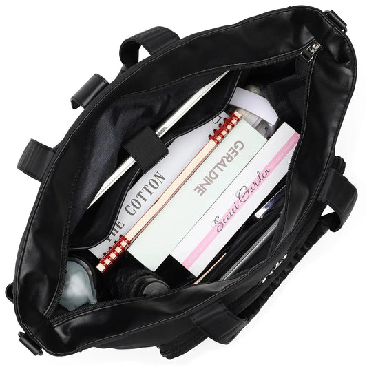 Elle Voyage 25L Twill and Vegan Leather Weekender Tote Bag