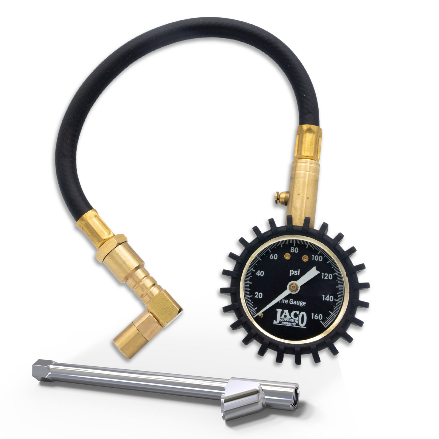 Jaco EliteProPlus™ Tire Pressure Gauge with Dually Air Chuck - 160 PSI