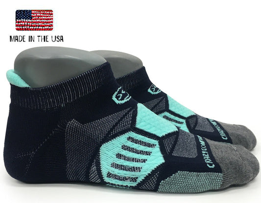 Crazy Compression Navy & Mint - Elite Running Socks