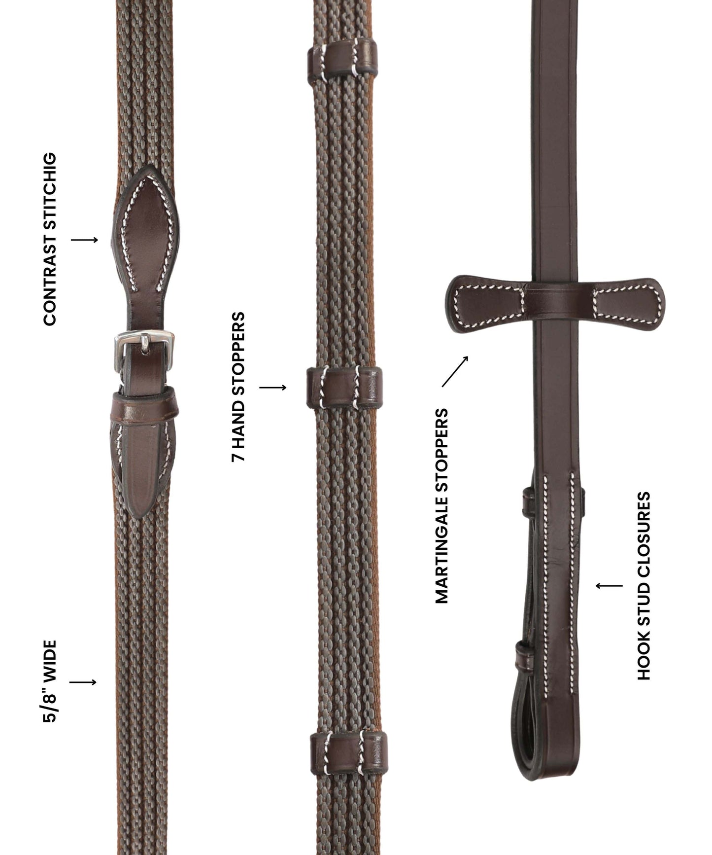 Bridles & Reins ExionPro Rubber Web Reins