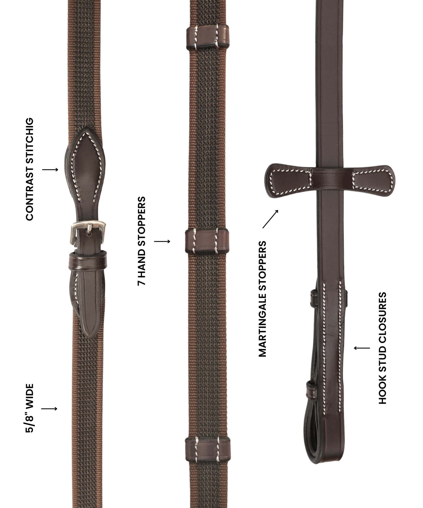 Bridles & Reins ExionPro Rubberized Web Reins