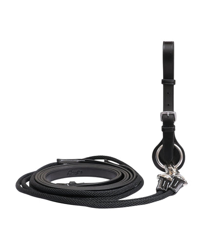 Bridles & Reins ExionPro Rope & Leather Draw Reins with Girth Loop