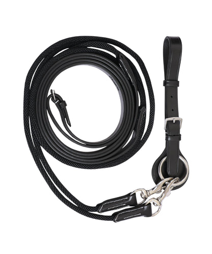 Bridles & Reins ExionPro Rope & Leather Draw Reins with Girth Loop