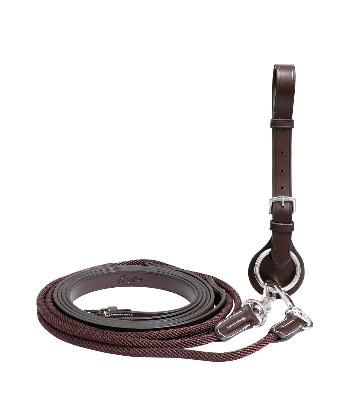 Bridles & Reins ExionPro Rope & Leather Draw Reins with Girth Loop