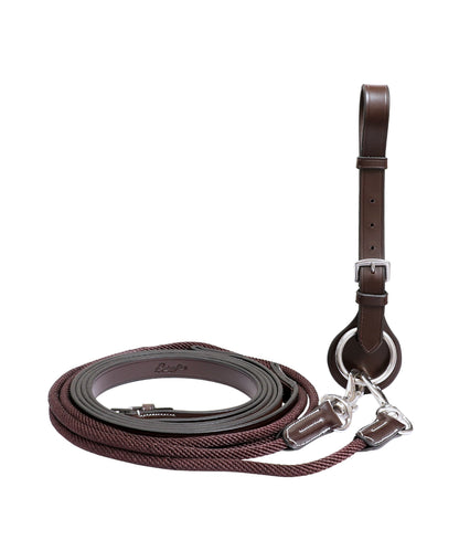 Bridles & Reins ExionPro Rope & Leather Draw Reins with Girth Loop