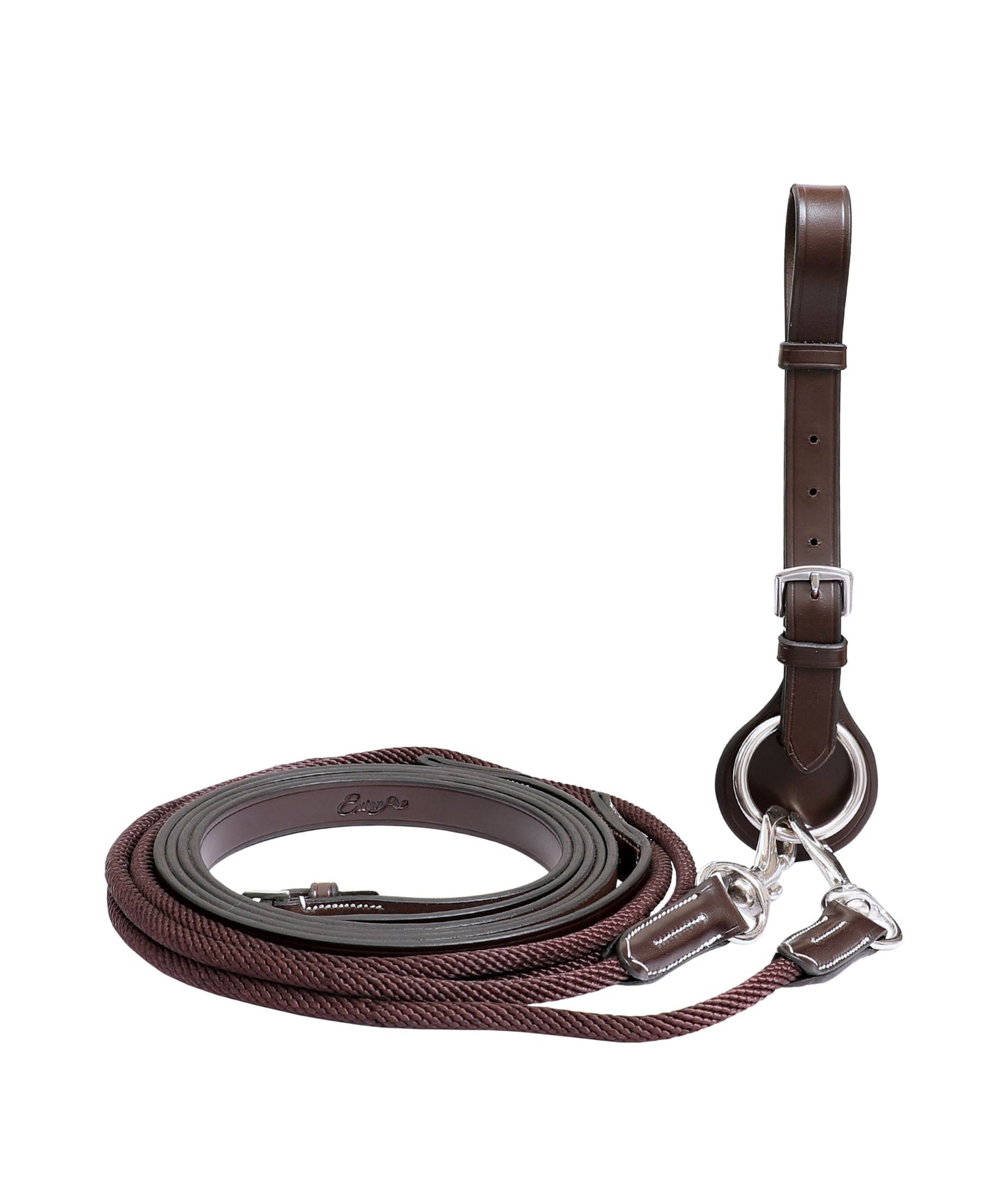 Bridles & Reins ExionPro Rope & Leather Draw Reins with Girth Loop