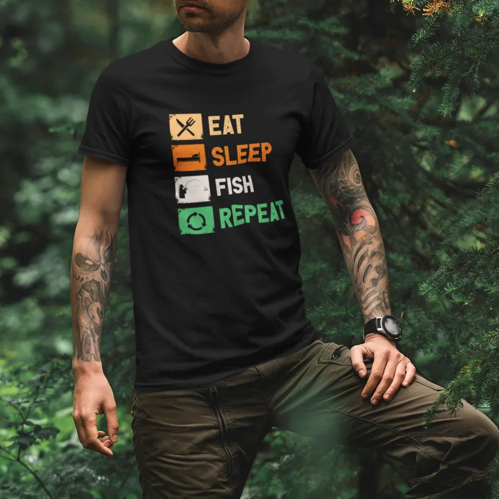 Outdoorzees Eat Sleep Fishing Repeat Man T-Shirt