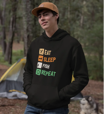 Outdoorzees Eat Sleep Fishing Repeat Unisex Hoodie