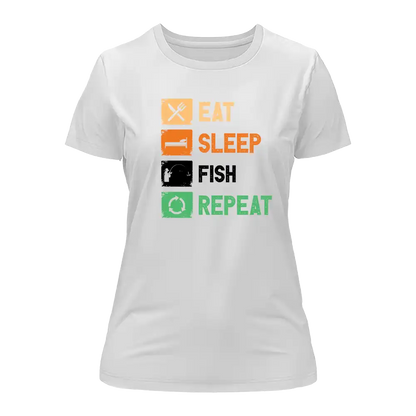 Outdoorzees Eat Sleep Fishing Repeat T-Shirt for Women