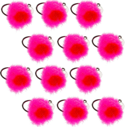 The Fly Fishing Place Tungsten Bead Tactical Euro Hot Pink Jig Egg - 12 Flies Size 14