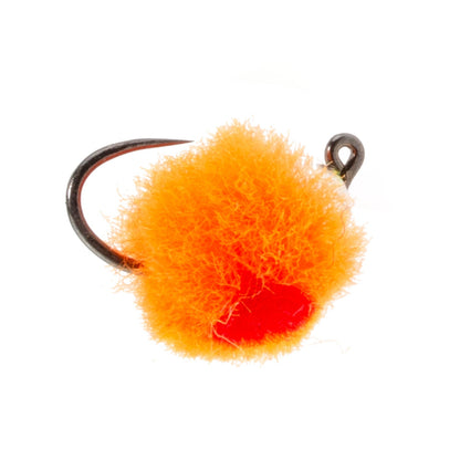 The Fly Fishing Place 3 Pack Tungsten Bead Tactical Euro Hot Orange Jig Egg - Size 14