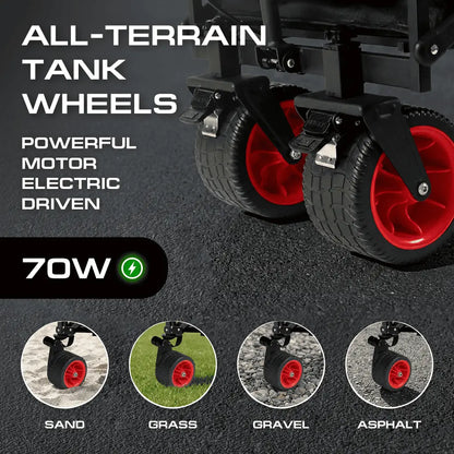 Luxel Carts Electric Folding Wagon with Tank Wheels – LUXEL CEC-2BR
