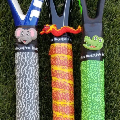 Racket Pets Dragon Red Tennis Overgrip Tape and Matching Shock Absorbing Dampener for Tennis Racket