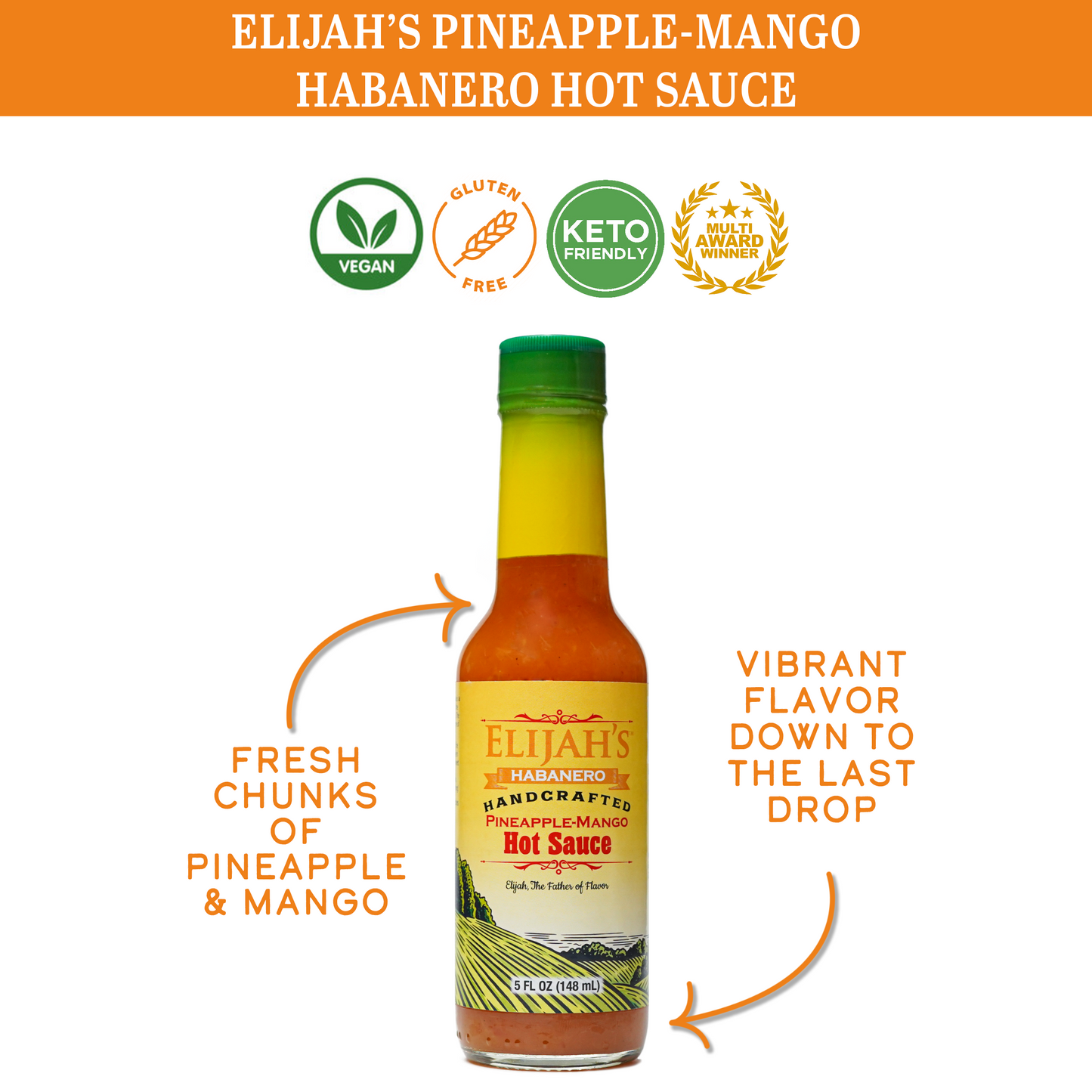 Elijah's Xtreme Pineapple Mango Habanero Hot Sauce (12 pk Case)