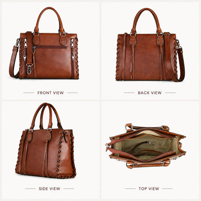 Concealed Carry Emma Leather Satchel by Lady Conceal