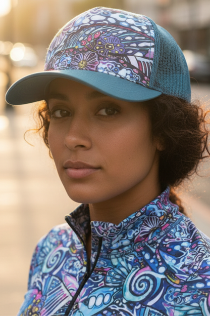 FisheWear Enchanted Grayling Abstract Trucker Hat