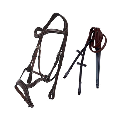 Bridles & Reins ExionPro Anatomical Drop Noseband Bridle with Reins