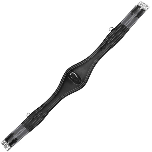 Bridles & Reins ExionPro 'Snap' Over Lay Girth - Grey Elastic with White Lines